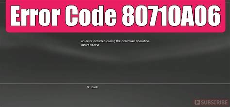 How to fix error code 80710A06